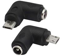 AAOTOKK 90 Grados DC5.5x2.1mm a Micro USB 5V DC Fuente & Alimentación Conector&Carga para Teléfono Celular,Tableta,MP3 Dispositivo Micro USB.(2Unidades-Micro)