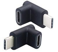 AAOTOKK 90 Grados Tipo C USB Adaptador,Gen 2 Arriba y Abajo Conector 3.1 Tipo C Macho a Hembra Compatible con Datos Carga Adaptador Audio y Video para MacBook Pro(2 Unidades Arriba/Abajo)