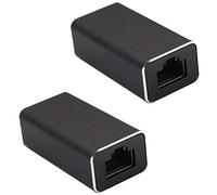 AAOTOKK Acoplador RJ45,Carcasa Metálica RJ45 Hembra a Hembra Extensión Ethernet, Conector LAN Conectores de Red en línea para Cable Ethernet Cat7 / Cat6 / Cat5e / Cat5 (2 Unidades)