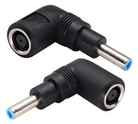 AAOTOKK Adaptador Corriente Computadora Portátil 90 Grados CC 7.4mm x 5.0mm Hembra a 4.5mm x3.0mm Macho Convertidor de Corriente Continua para Adaptador Portátil HP Corriente Repuesto(2 Unidades)