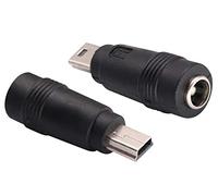 AAOTOKK Adaptador&Corriente Mini USB DC Mini USB Macho DC 5.5x2.1mm Conector Conector de Carga de Barril Adaptador 5V para Dispositivo&Carga Mini USB(2Unidades-Mini)