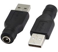 AAOTOKK Adaptador de Corriente USB 2.0A a DC 5,5x2,1mm - Conector de Carga de Barril para Dispositivos DC (2 Unidades, 2,5 Amperios Máx.)