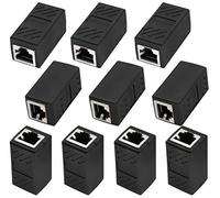 AAOTOKK Adaptador RJ45 Cat6 Extensor Cable Ethernet Cat6 Hembra a Hembra Acoplador Cable Red en Línea Cat6 Cat5 Cat5e Adaptador Acoplador Ethernet(Negro-2 Unidades)