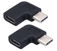 AAOTOKK Adaptador USB de 90 Grados Tipo C Gen 2(10Gbps) 3A Izquierda y Derecha USB 3.1 Tipo C Convertidor Macho a Hembra de 3.1 Grados Compatible con MacBook Pro,Samsung(2Unidades)