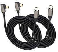 AAOTOKK Ángulo Derecho Izquierdo 90 Grados 3.1USB Tipo C Macho Cable Función Completa Admite Carga,Datos,Audio,Video Cable para Computadora Portátil,Teléfono Móvil(1.5M/2Unidades)