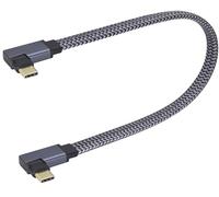 AAOTOKK ángulo Recto Plano 90 Grados USB 3.1 Gen 2 Macho a Macho 10Gbps 4K@60Hz PD Cable de Carga 60W Para Tabletas,Teléfonos Móviles y más Dispositivos Tipo C (0.3M/M-M)