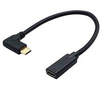 AAOTOKK Ángulo Recto USB C 3.1 Extensión Cable 90 Grados USB 3.1 Tipo C Macho a Hembra Gen 2 Conector Cable, Admite Carga, Datos, Audio, Cable De Video para Dispositivos Tipo C.(20 Cm,M/F)