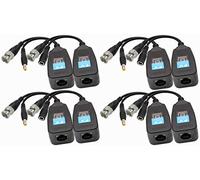 AAOTOKK Balun HD BNC a RJ45 Video Transceptor Pasivo HD-CVI/TVI/AHD/CVBS con Conector de Alimentación para 1080P 3MP 4MP 5MP 8MP CCTV Seguridad DVR Sistema de Cámara Vigilancia(4 Pares-19CM)