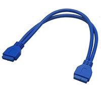 AAOTOKK Cable Cabecera Placa Base USB 3.0 20 Pines Hembra a Hembra Conexión Alta Velocidad Adaptador Cabecera Placa Base Cable Extensor (30 cm/12 pulgadas)-20Pin F/F