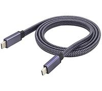 AAOTOKK Cable de Extensión Trenzado Plano Tipo C 3.1 4K a 60 Hz Tipo C 3.1 USB Macho a Cable Conector Macho,Admite Carga, Datos,Audio,Cables de Video,Compatible con Samsung,MacBook(1M-M/M)