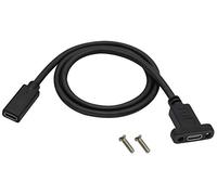 AAOTOKK Cable USB C 3.1 de Montaje en Panel 4K60hz 10Gbps Cable de Tornillo de Montaje en Panel Hembra,Cable de Video para Carga,Datos,Audio,Computadora Portátil,Tableta,Teléfono (0.6M/2ft)