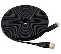 AAOTOKK Cat7 Ethernet Cable,10 Gigabit 600Mhz Negro Plano Macho RJ45 Enrutador,PC,Mac,Computadora Portátil,PS3,PS4,Xbox y Xbox 360 Black(5M/16Pies)