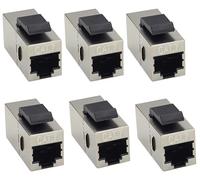 AAOTOKK Cat7 RJ45 Acoplador Interno de Enchufe Trapezoidal 10Gbps Cat7 Hembra a Enchufe Trapezoidal Hembra Blindado RJ45 Enchufe,Adecuado para Cat7,Cat6,Cat6a,Cat5e,Cableado Cat5 (6 Unidades/Cat7)