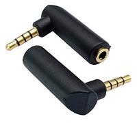 AAOTOKK Convertidor Audio para Auriculares de 3.5 mm 90 Grados en ángulo Recto 4 Polos 3.5 mm (1/8 pulg) Macho a Hembra TTRS Adaptador de Extensión de Conector de Audio Estéreo(2 Unidades/4 Polos)