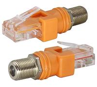 AAOTOKK F Hembra a RJ45 Macho Ethernet Converter,Adecuado para la Mayoría de los Probadores de línea,Detectores de línea,Detectores de línea y Otros Equipos de Detección(2-Unidades/F a RJ45)