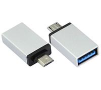 AAOTOKK OTG Micro a USB Adaptador,Micro USB Macho a USB 2.0 A Hembra Adaptador OTG (en Movimiento) para Tabletas con Teléfonos Inteligentes Android Más Dispositivos USB y Micro(2Unidades/Plata)