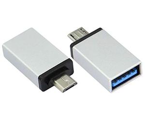 AAOTOKK OTG Micro a USB Adaptador,Micro USB Macho a USB 2.0 A Hembra Adaptador OTG (en Movimiento) para Tabletas con Teléfonos Inteligentes Android Más Dispositivos USB y Micro(2Unidades/Plata)