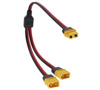 AAOTOKK XT60 1 Hembra y 2 Macho Conector para Paneles Solares,Generadores solares,Cable de extensión 14AWG XT60 para Centrales eléctricas Portátiles,Drones,Autocaravanas,Barcos,etc.(37cm/1F a 2M)