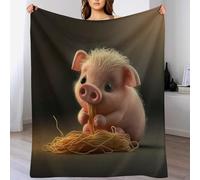 AAPZY Cute Pig - Manta de microfranela ultrasuave con impresión 3D, manta cálida para decoración del hogar, cama, sofá, viajes, calidad lavable (130 x 180 cm)