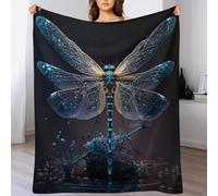 AAPZY libélula Manta De Forro Polar De Edredón Sobrecama Y Cubremanta Cálida Manta Infantil para Todas Las Estaciones En Flannel Suave Manta （130×180cm）