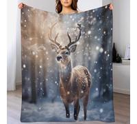 AAPZY Manta De Flannel Ciervo, Mantas para Sofás, Suave, Manta Multifuncional para Sofá,Manta Forro Polar para Todas Las Estaciones, （140×180cm）