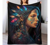 AAPZY Manta De Flannel Princesa nativa Americana, Mantas para Sofás, Suave, Manta Multifuncional para Sofá,Manta Forro Polar para Todas Las Estaciones, （180×200cm）