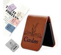 AAQ Marcapáginas Magnéticos Personalizados para Mujer con Flores de Cumpleaños Marcapaginas Personalizado de Cuero PU con Nombre para Amantes de la Lectura (Flores grabadas con láser)