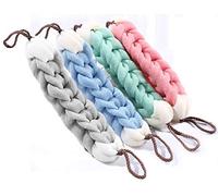 AARainbow 4 paquetes de esponjas largas y elásticas para la espalda con asas de cuerda, esponjas corporales para baño, ducha, esponja de malla, limpieza profunda para hombres y mujeres (azul, gris,