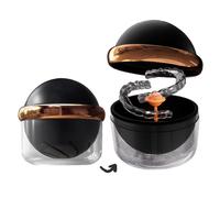 AARAINBOW - Estuche grande para dentaduras postizas con filtro, limpiador de retenedores transparente y caja de almacenamiento para viajes, estuc