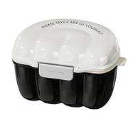 AARAINBOW Estuche limpiador de retenedores, caja de baño a prueba de fugas con cesta coladora, contenedor de dentadura 2 en 1 para viajes, estuche de almacenamiento de frenillos, funda de baño,