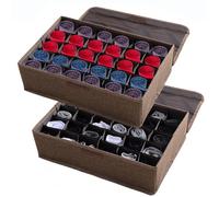 AARAINBOW Paquete de 2 organizadores de almacenamiento para ropa interior, calcetines, corbatas, con tapas, organizador plegable de cajones de armario, 60 celdas, cajas de almacenamiento divisoras de