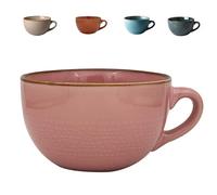 Aarcyye Taza de Café Grande, 700 ml Taza de Café de Cerámica, Bol Grande de Cereales con Asa, Tazas para Capuchino, Tazas de Té Grandes, para Leche, Zumo, Yogur, Caliente (Rosa)