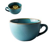 Aarcyye Tazas Grandes de Cerámica 700 ml, Taza de Cerámica, Bol de Cereales con Asa, Tazas para Capuchino, Apto para Microondas y Horno Lavavajillas, Para Servir Gachas, Fruta y Leche (Azul)