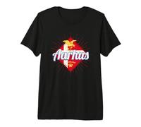 Aarhus Ciudad Dinamarca Gaviota Vintage Bandera Recuerdo Camiseta Premium