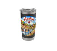 Aarhus Dinamarca, Europa, puerto marítimo de cruceros, Vaso térmico de acero inoxidable de doble pared