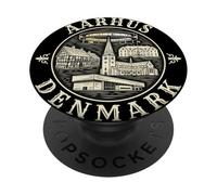 Aarhus Dinamarca Viaje Souvenir City Gift PopSockets PopGrip Adhesivo