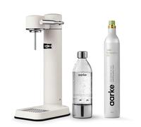 Aarke Carbonator 3 - Máquina de agua con gas en acero inoxidable, acabado blanco mate + cilindro de 60 litros con CO2 renovable