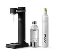 Aarke Carbonator 3 - Máquina de agua con gas en acero inoxidable, acabado negro mate + cilindro de 60 litros con CO2 renovable