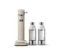 Aarke Carbonator 3, Máquina Gasificadora de Agua en Acero Inoxidable, incluye Dos Botellas (800ml), Acabado en Sand