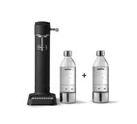 Aarke Carbonator 3, Máquina Gasificadora de Agua en Acero Inoxidable, incluye Dos Botellas (800ml), Acabado en Negro