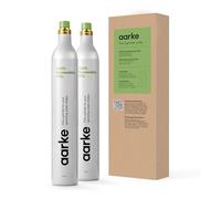 Aarke Pack de 2 cilindros de CO2 de 60 l para aireador, 100% CO2 renovable, compatible con todos los gaseadores de agua con cilindro de gas de tornillo