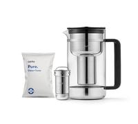 Aarke Purifier Grande, Jarra Filtrante de Agua Fabricada en Vidrio y Acero Inoxidable, 2.8L, Bolsa de recambio de filtro Aarke Pure