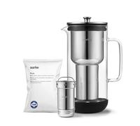 Aarke Purifier, Jarra Filtrante de Agua Fabricada en Vidrio y Acero Inoxidable, 2.4L, Bolsa de recambio de filtro Aarke Pure