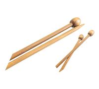 AARNAV Agujas de tejer de bambú, 2 x 35 cm, 4 mm, punta única, cálidas, manos artríticas, alfileres de bambú (2 x 4 mm)
