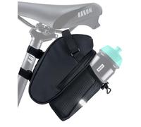 AARON Bolsa Para Sillín De Bicicleta Con Soporte Para Botellas, Impermeable, Con Reflector, Para Bicicleta Eléctrica, De Carretera Y Trekking, Color Negro