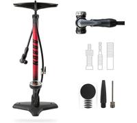 AARON Bomba Sport One en Rojo Fahrrad-Stand-Pumpe para Todos Válvulas Manómetro