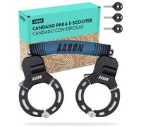 AARON Candado de esposas para patinete eléctrico, diseño de alta seguridad, candado flexible con cadena de acero, resistente y protección contra arañazos (gris azul)