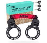 AARON Candado de esposas para patinete eléctrico, diseño de alta seguridad, candado flexible con cadena de acero, resistente y protección contra arañazos (rojo)
