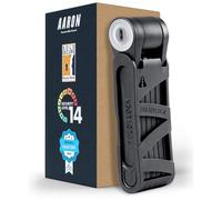AARON Candado plegable seguro de nivel 14, candado patentado de alta seguridad con soporte, candado ligero con llave para bicicleta eléctrica, bicicleta de carretera, motocicleta, MTB, color negro
