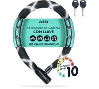 AARON Cobra Candado para bicicleta con llave, 105 cm, cadena de acero y alto nivel de seguridad, cerradura para bicicleta eléctrica, bicicleta de montaña, bicicleta de trekking, bicicleta de turismo,